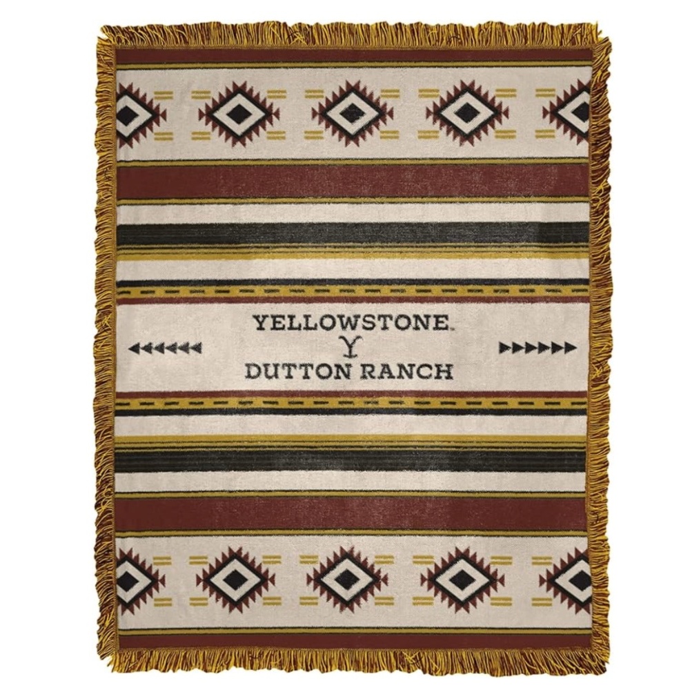NWT - Northwest Yellowstone Woven Jacquard Throw Blanket, Montana Tribal